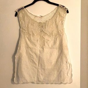 FREE PEOPLE Sleeveless Cotton Crochet Top